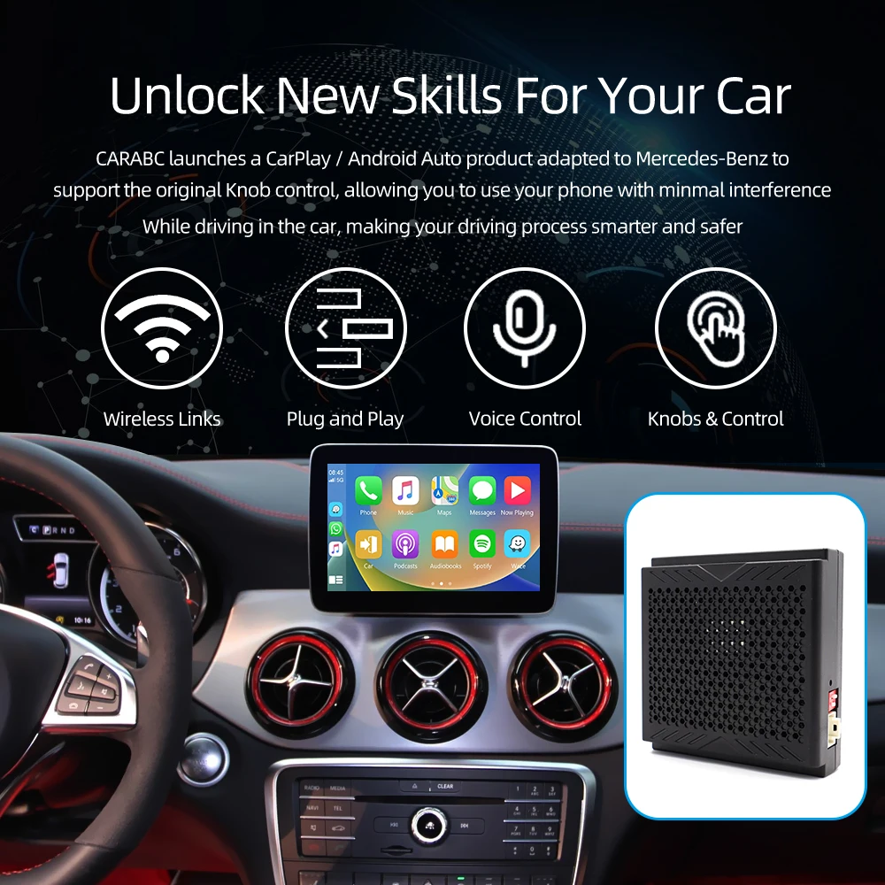 

Upgrade Wireless Carplay Suitable For Mercedes Benz A B C E CLA GLA GLK ML Sprinter NTG4.5 Becker Module Android Auto Navigation