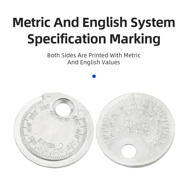 Measurement Range Plug Gage Spark Gap Tool Feeler Check Coin-type 0.5-2.5/.020-1.0mm