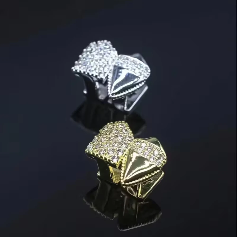 قطعة واحدة من مجوهرات الهيب هوب جريلز للرجال - مجوهرات زركونيا صناعية نحاسية واحدة مع بيان للحفلات والملابس غير الرسمية