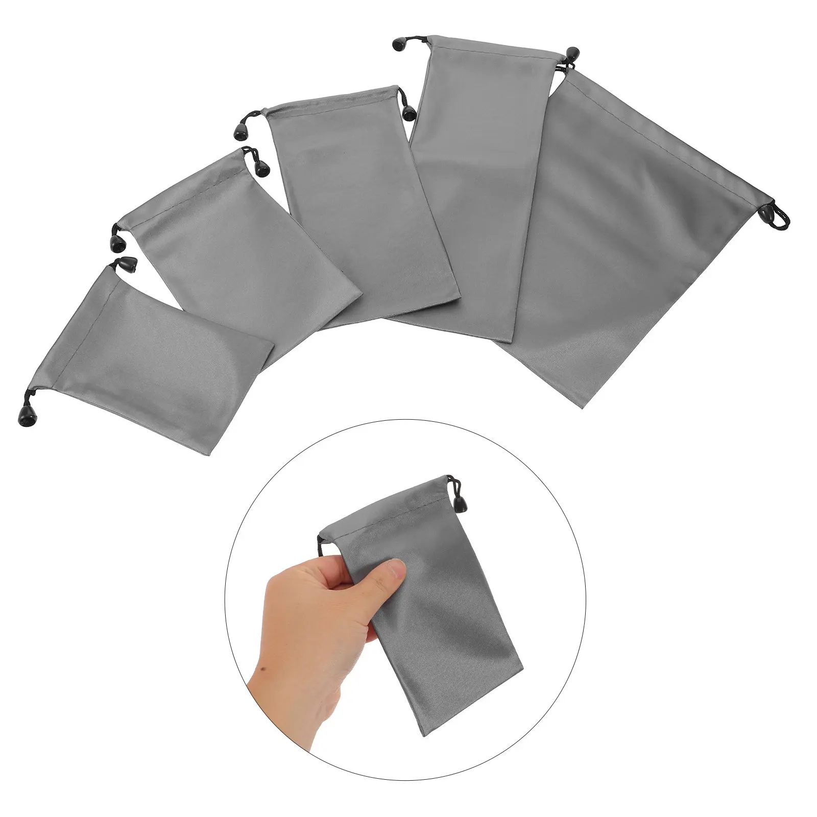 

5Pcs Drawstring Cable Organizer Bag Compact Portable Pouch for Power Bank Cables Storage Travel Electronics Accessories