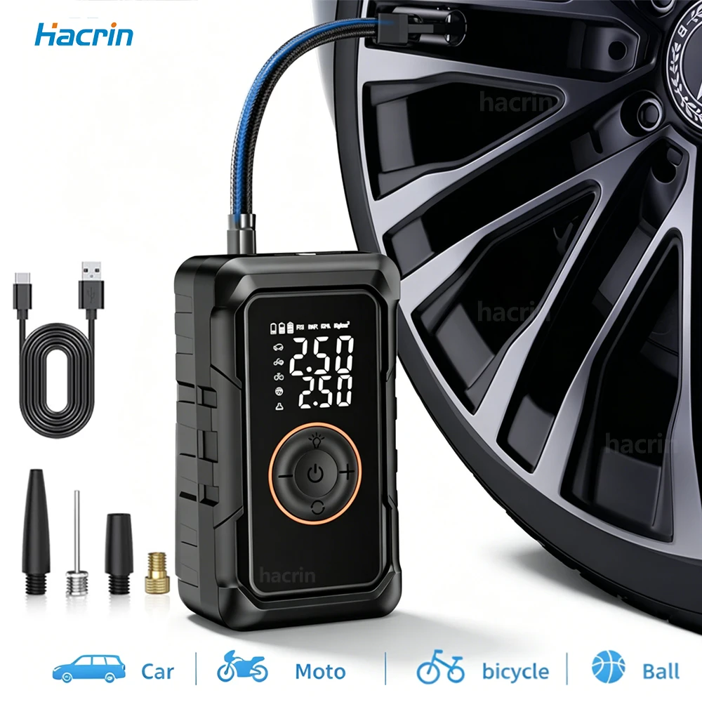 

Car Tire Inflator Electric Car Air Pump Wireless Portable Tire Inflator for Car Motorcycle Bike Tyre Ball Air Compressor