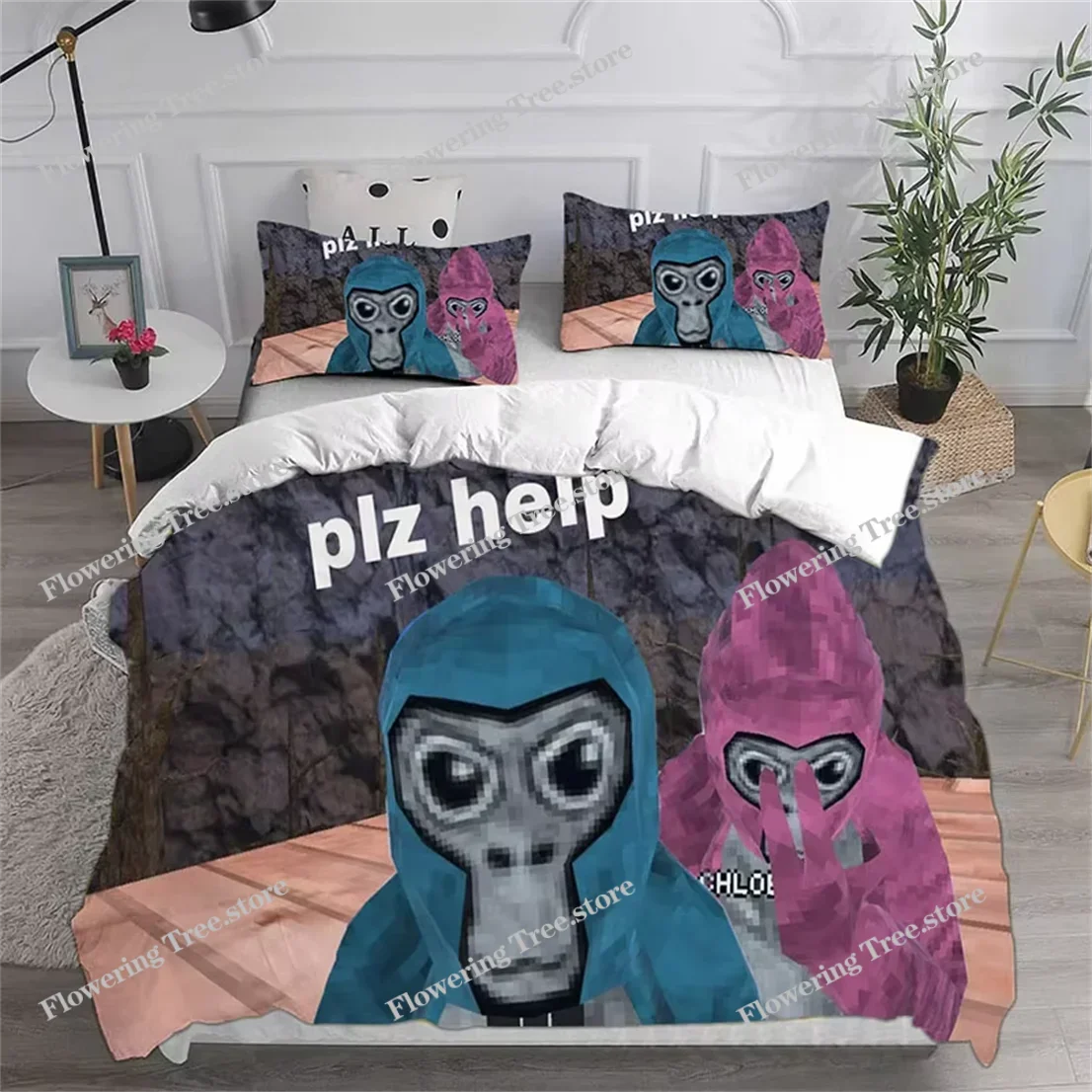 3D Printing Gorilla T-Tag Duvet Cover Pillow Case Pieces Sets Gorilla T-Tag Bedding Sets Bedroom Decoration Home