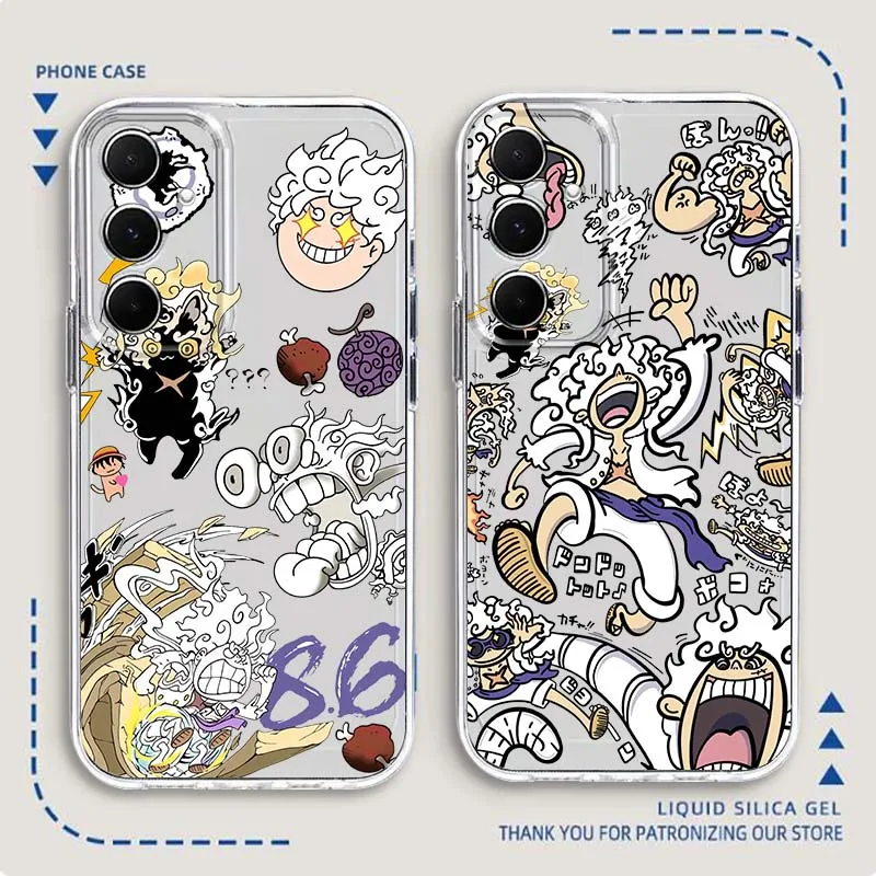 

One Piece Art Cartoon Pattern For Samsung Galaxy Note 20 10 F12 M23 F23 M14 F15 M54 M55 Ultra Plus 5G TPU Transparent Phone Case