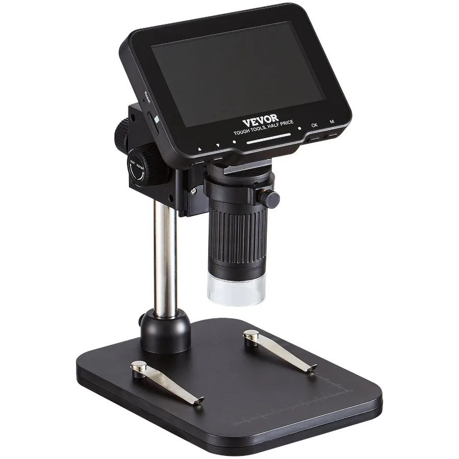 

Digital Microscope 4.3' IPS Screen 50X1000X Magnification 1080P Photo Video Coin Microscope Electronic Microscope with 8 LED Li