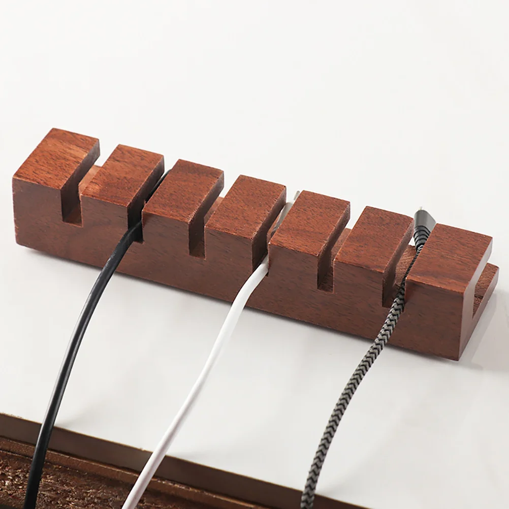 

1Pcs Cable Clip Adhesive Holder for Wire Management Desk USB Power Cord Organizer Natural Wood Tie Wire Holder