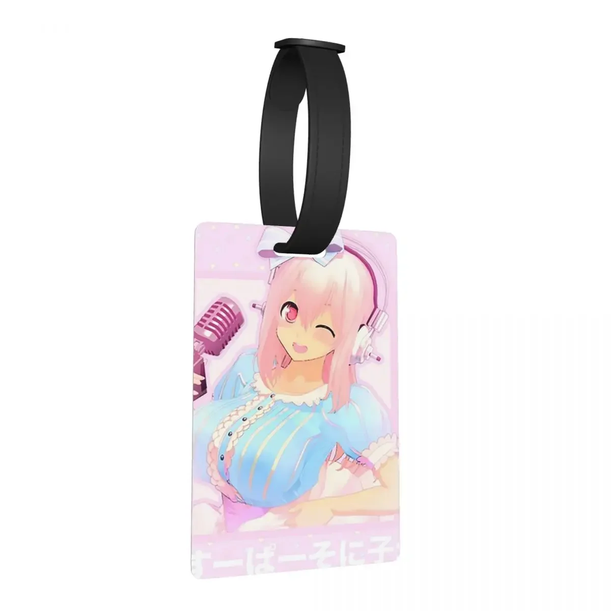 

Мультяшная игра Super Sonico, милая девушка, багажные бирки, аксессуары для чемодана, модная багажная бирка, держатель этикетки, ID, имя, адрес