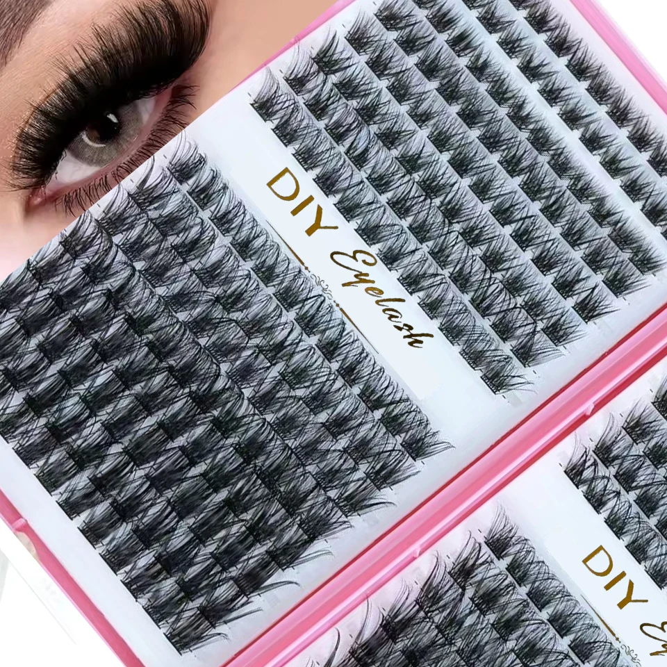 384-teiliges Wimpernverlängerungs-Set - Einzelwimpern-Set, D-Curl, Verschiedene Längen, Geruchlos, Einfach Anzuwenden für Heim-Make-up