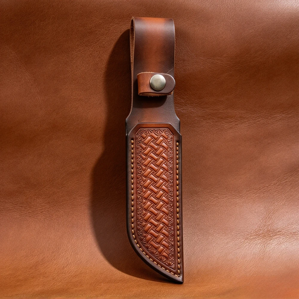 Handmade Stamped Genuine Leather Straight Knife Sheath Belt Carry Leather,high-quality Knife Cover Parts