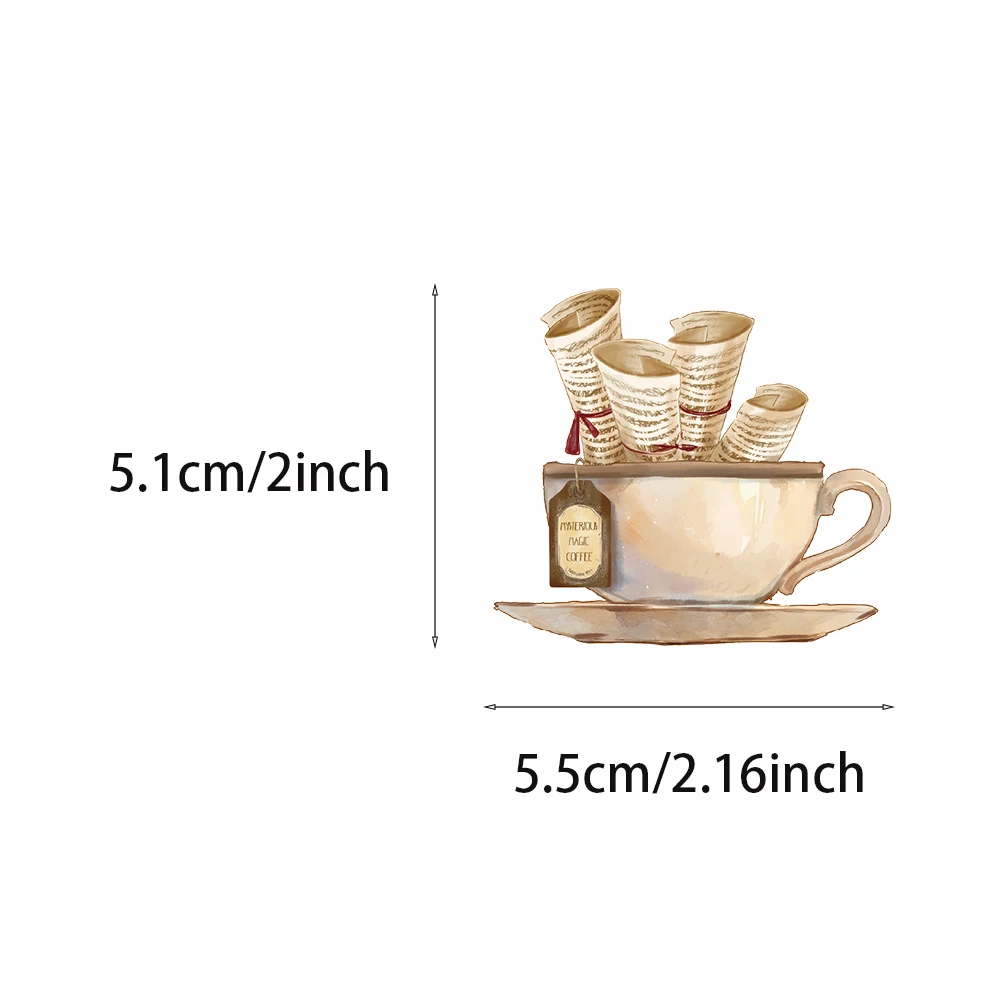 50PCS Cartoon Retro Cafe Stickers Cute Animal Decoration Storage Box Luggage Notebook Skateboard Stickers