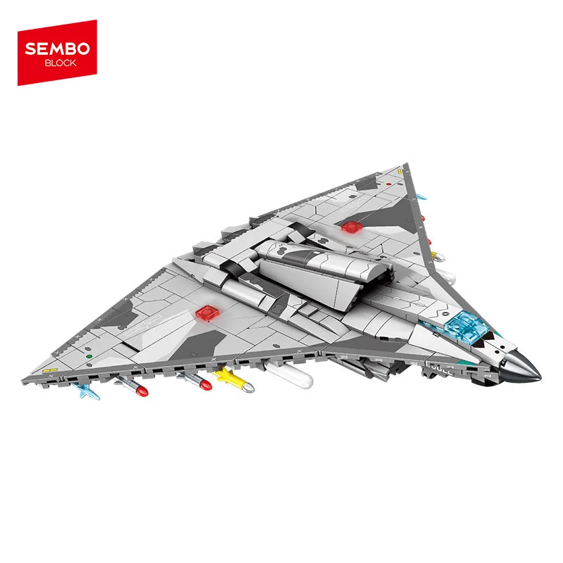 SEMBO BLOCK Military Aircrafts Assemblage Building Blocks Attack Fighter Model Bricks DIY Kit Toys Kids for Boys Holiday Gifts