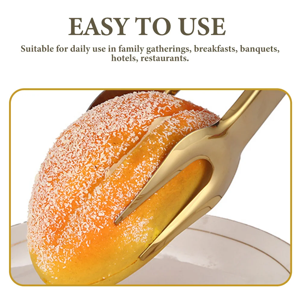 

2Pcs Stainless Steel Food Tong Kitchen Cooking Grilling Barbecue Bread Serving Buffet Baking Multifunctional Clamp