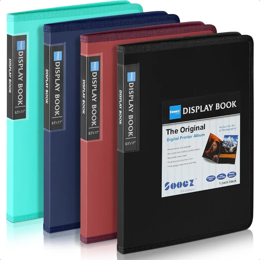 

30Pocket Binder with Plastic Sleeves 8.5x11 Heavy Duty Art Portfolio Folder with Clear Sheet Protectors Display 60 Pages Presen