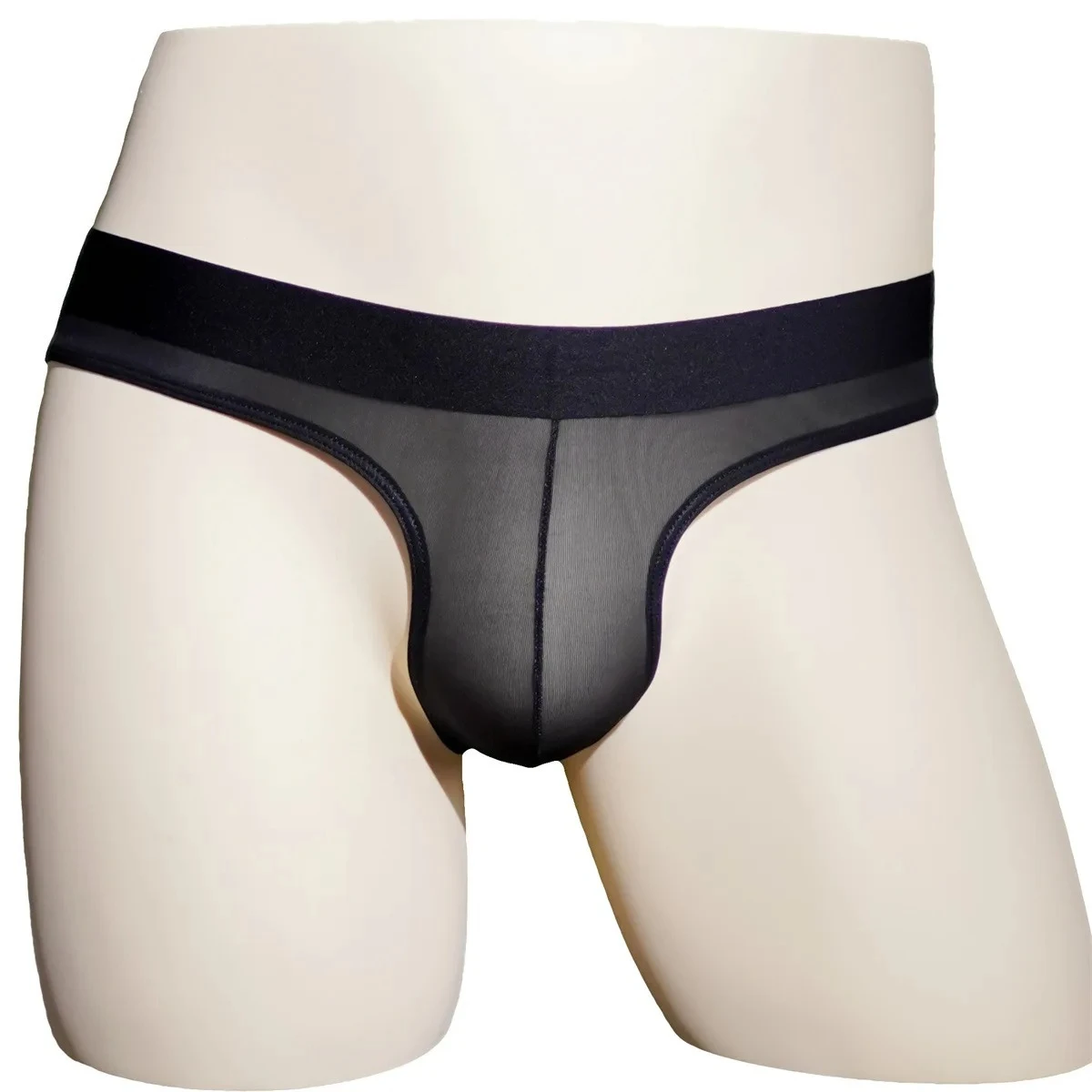 Men's Oil Shiny Ice Silk Triangle Briefs Ultra-thin Transparent Low Rise Sexy Underwear