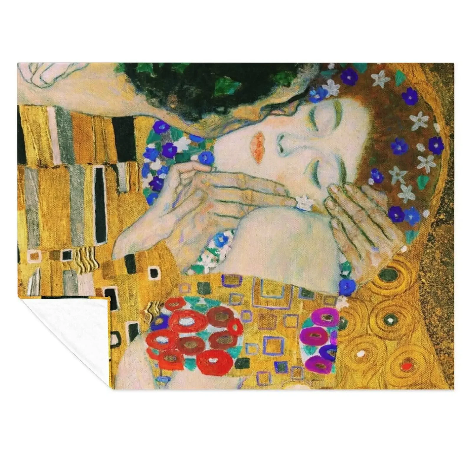 

The Kiss by Gustav Klimt Throw Blanket Fashion Sofas Picnic Hairy Plaid Blankets