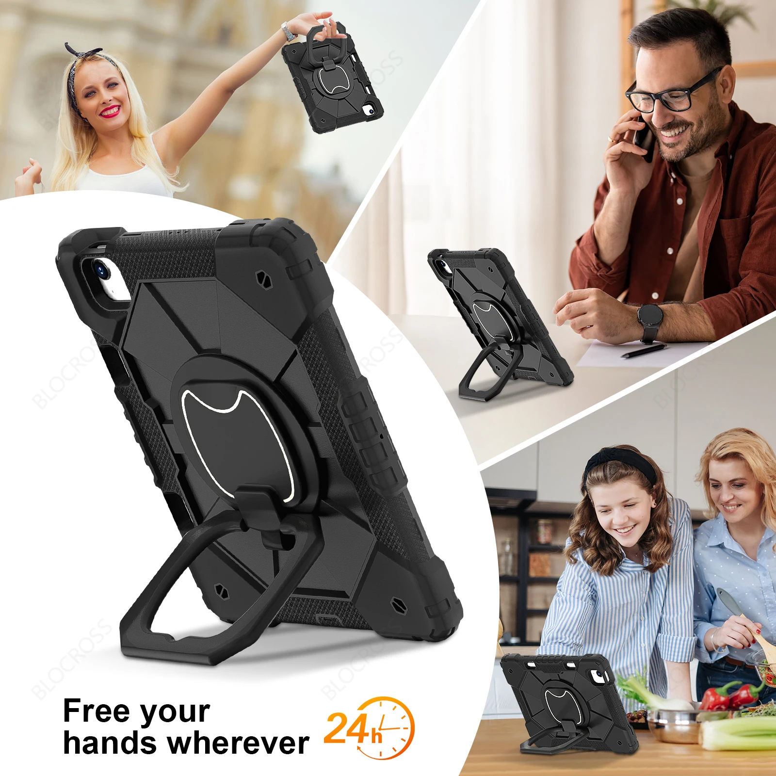 Armor Stand Shockproof Tablet Case For iPad Air 5 Air 6 A16 11th M3 Pro 11 12.9 13 10 Gen 10.5 10.2 9th 8th 6th 5th 9.7 Mini 7 6 image 6