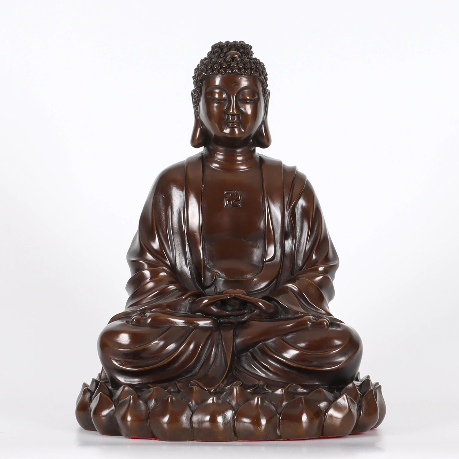 Bronze Sakyamuni Buddha Statue Religious Tibet Buddhism Sculpture Handmade for Home Decoration 25CM