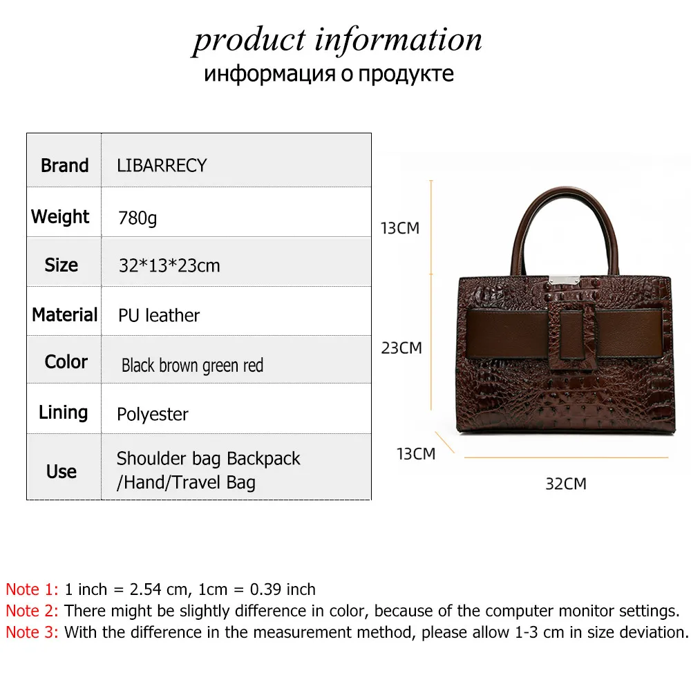 Crocodile Pattern Leather Women Handbags Female Leisure Shoulder Messenger Bag Fashion Purse Vintage Bolsas Large Capacity Totes