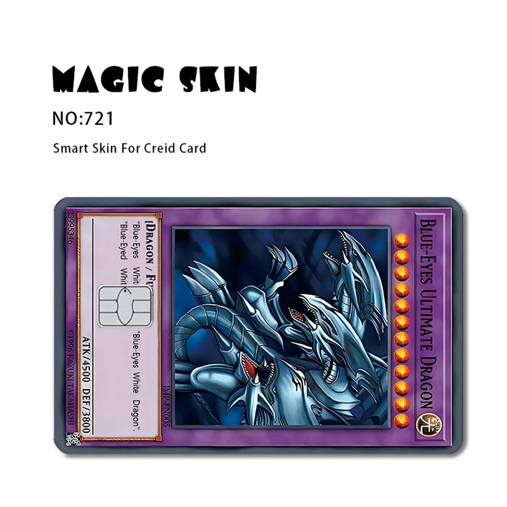 Anime Yu-Gi-Oh! Yugi Muto 2.5D HD Matte 3M PVC Sticker Film Tape Skin for Credit Card Debit Card Waterproof Stickers Deacl