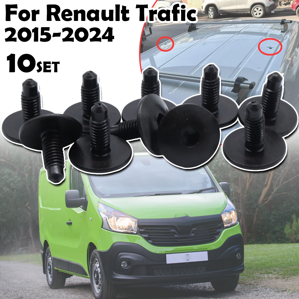 

10SET For Renault Trafic 2015-2024 Trucks Trafic 2022-2024 WHT006148 Roof Rack Holes Panel Blanking Black Screws Bolts Sealed