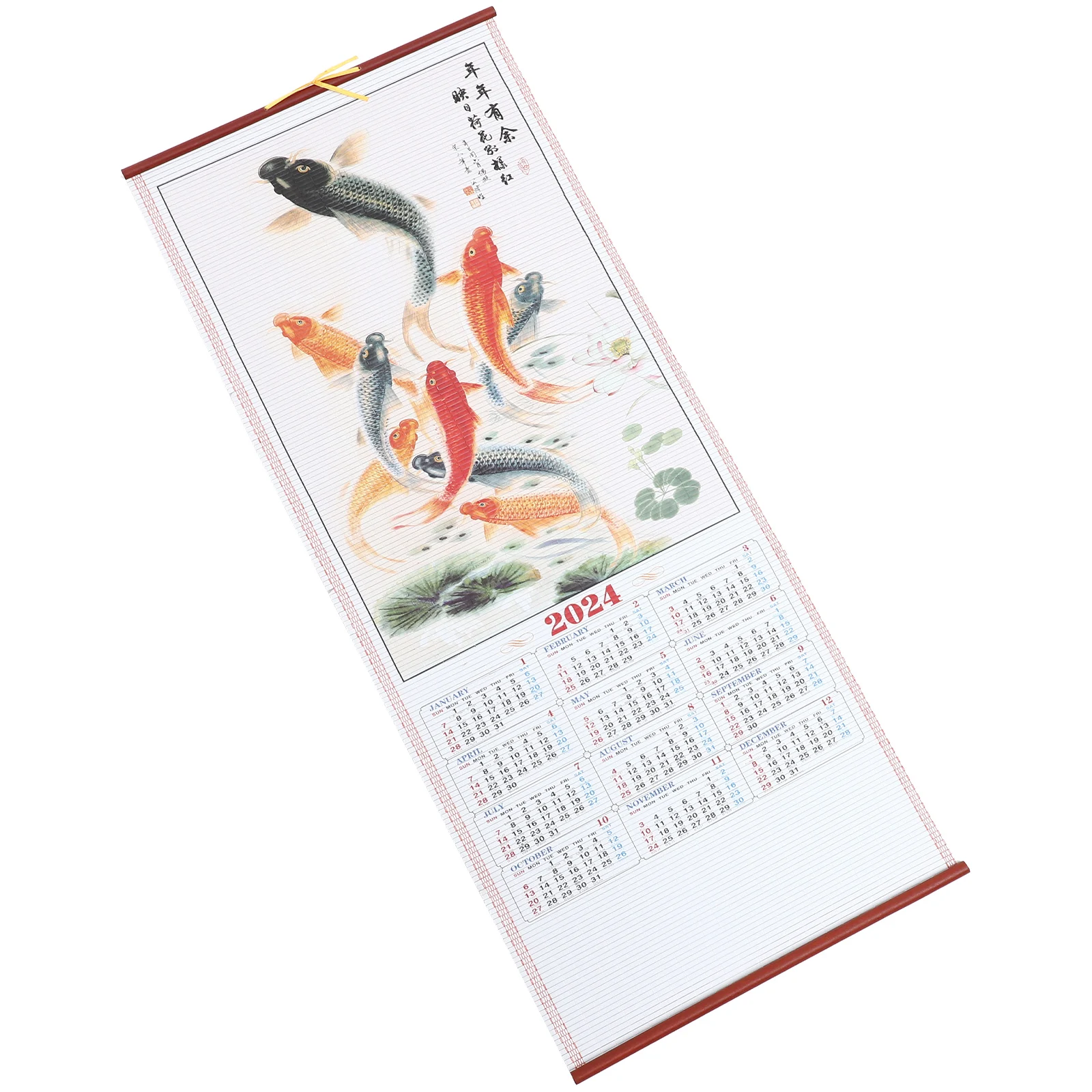 

Dragon Year Calendar 2024 Wall Hanging Decor Chinese Paper Scroll Office Traditional Room Decor Zodiac Adult Artistic Quality
