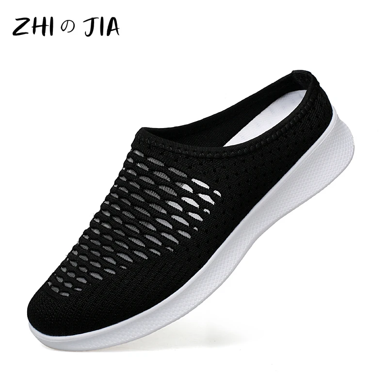 

Summer New Women's Slippers Mesh Breathable Lightweight Casual Shoes Mom's Footwear Outdoor Walking Shoes Large Sports Shoes