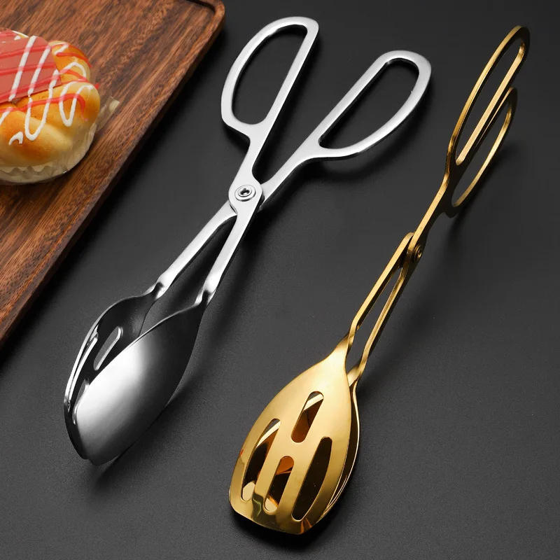 

Golden high-grade non-magnetic stainless steel food clips, buffet clips, cake and dessert clips, bread scissor