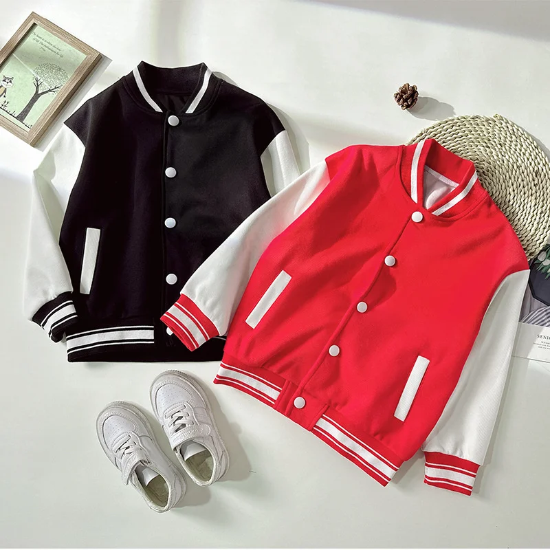 Children's Baseball Jacket 2025 Spring Simple Boys Girls Outerwears Teenage Casual Autumn Coats Big Kids Fashion Clothing