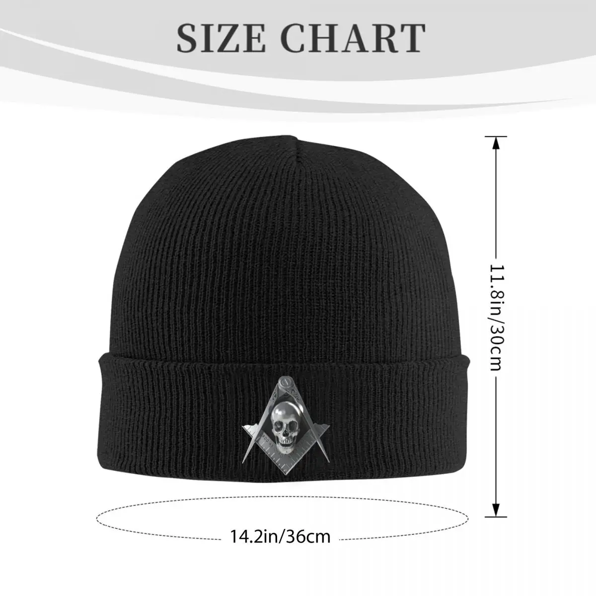 Freemason Compass Skull Widows Son Masonic Knit Hat Beanie Winter Hat Warm Unisex Street Cap Men Women