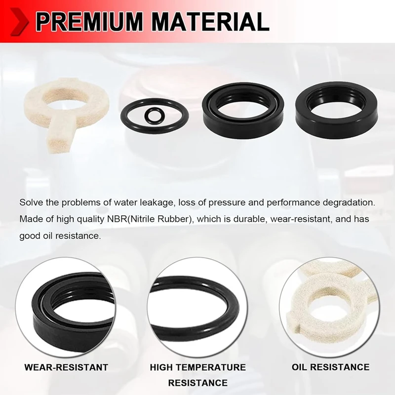 30623 Seal Kit, Pump Washer Seals Kit Fits For Cat Pump 30 31 34 310 340 350 Model Frame Plunger Pump