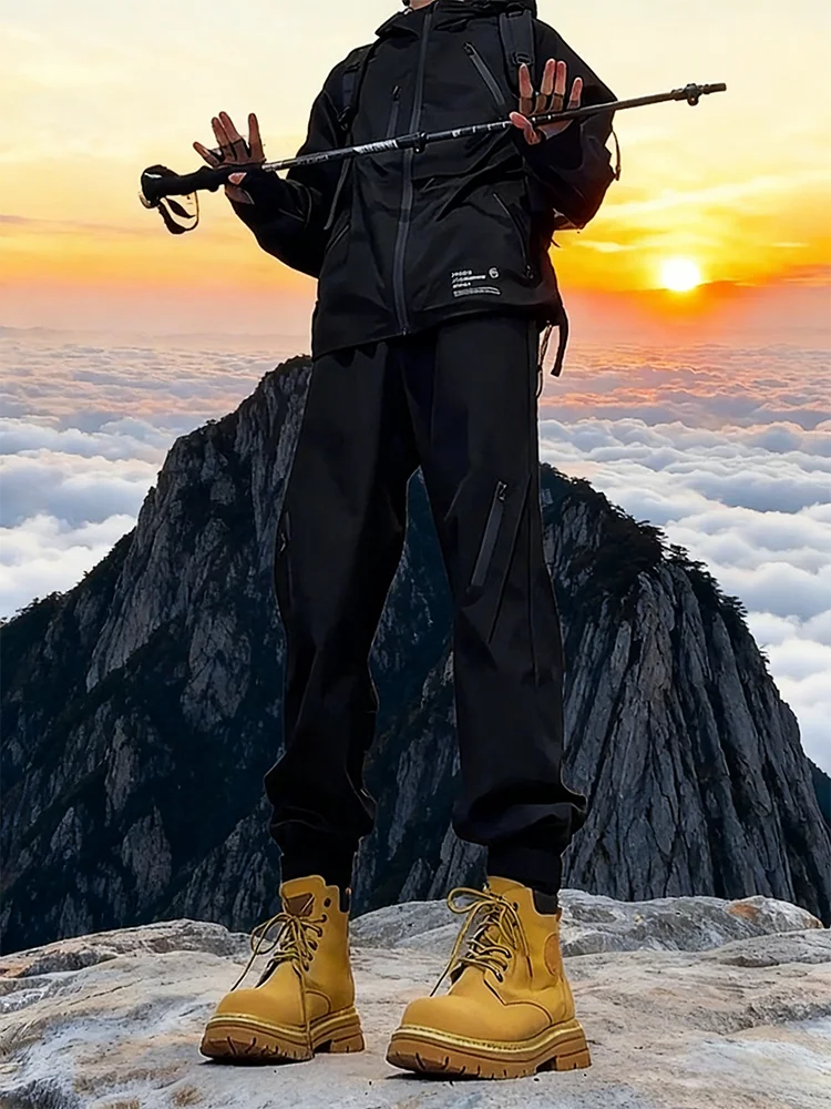 

Thiened Fce Winter Waterproof Windproof Hiking Mountain Climbing Workwear Trousers Men's Casual Pants Loose Fit Trousers