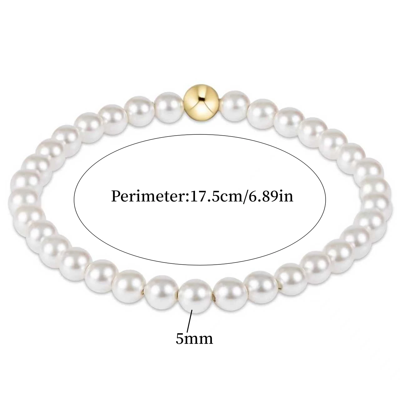 Vlen Vlen Armband mit Muschelperlen für Damen, dehnbar, elastisch, schlicht, elegant, Perlenarmband, stapelbar, Perlenarmbänder für Frauen, Geschenk – Detail 5
