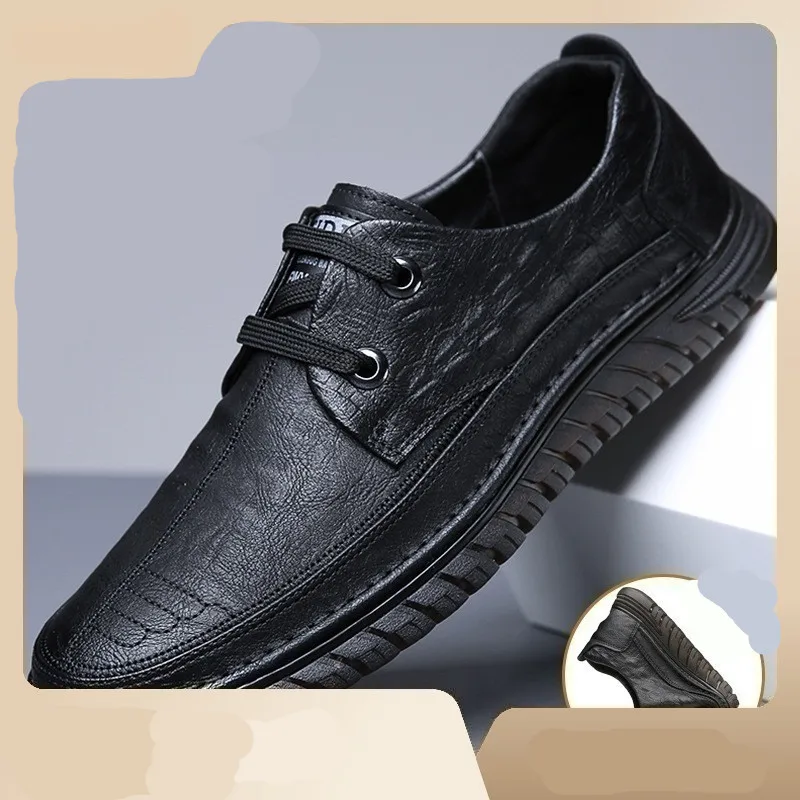 

Men's Leather Shoes Casual Comfort Slip-on Loafer Soft Penny Loafers For Men Lightweight Driving Boat Shoes