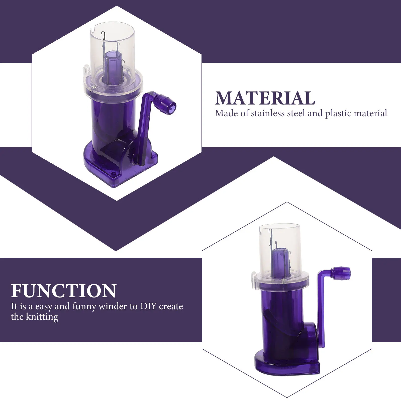 1 Set Hand Crank Yarn Winder Stainless Steel Plastic Diy Knitting Machine For Spiral Loop Fishtail Button Craft Spool Knitter