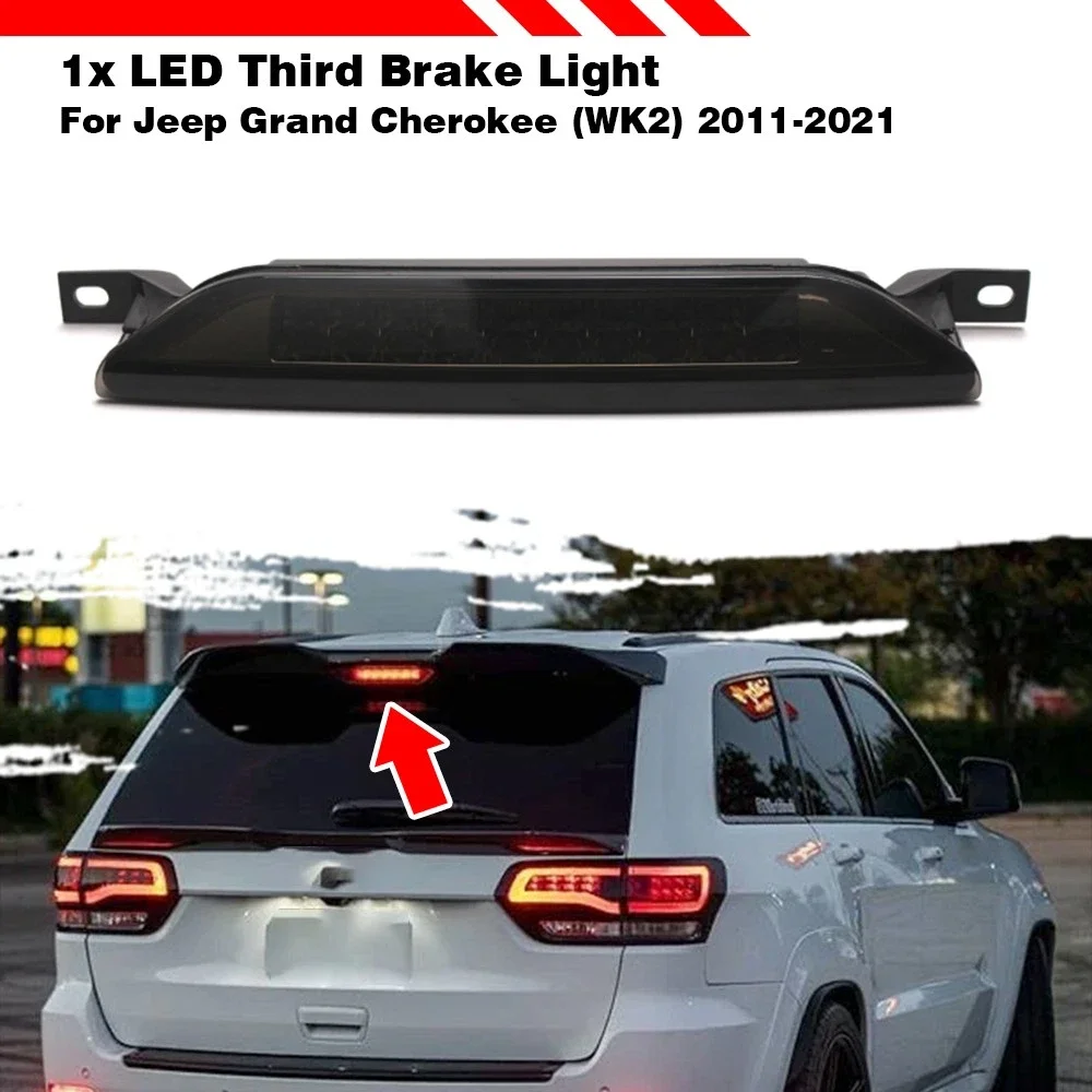 For Jeep Compass 07-16 Grand Cherokee 11-21 Dodge Caliber 07-12 Durango11-20 5303754AC Led Black High Mount 3rd Brake Stop Light