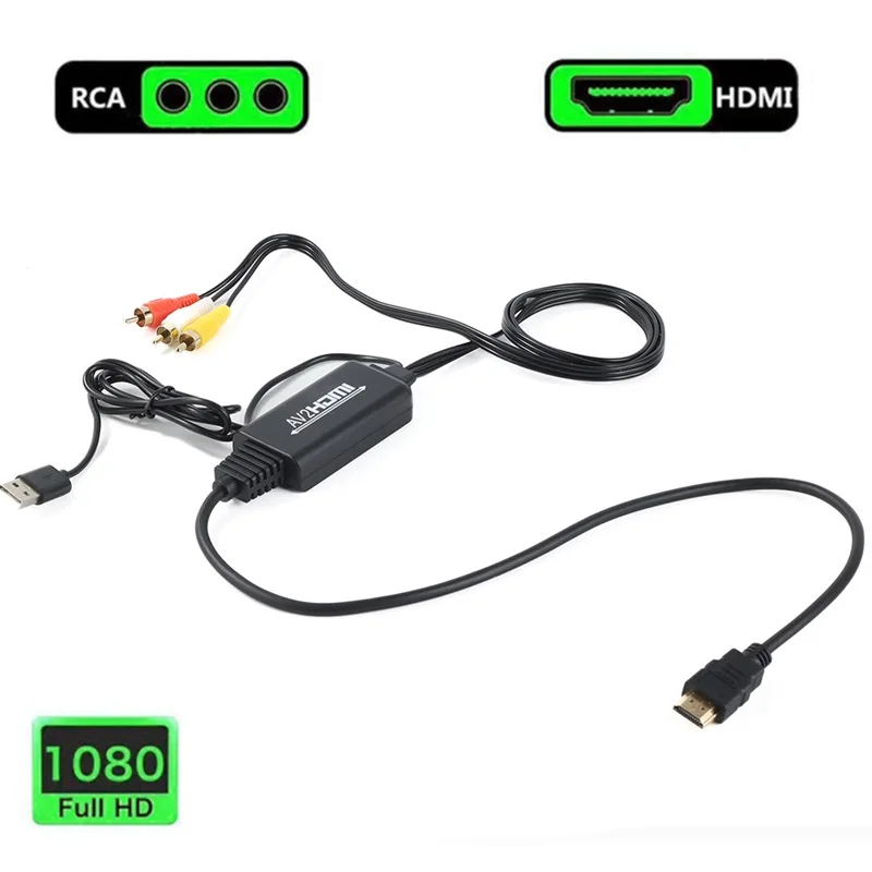 RCA AV to HDMI Converter HDMI to AV RCA Converter/AV/CVSB L/R  Video Box HDMI-compatible to RCA AV Converter Support NTSC PAL