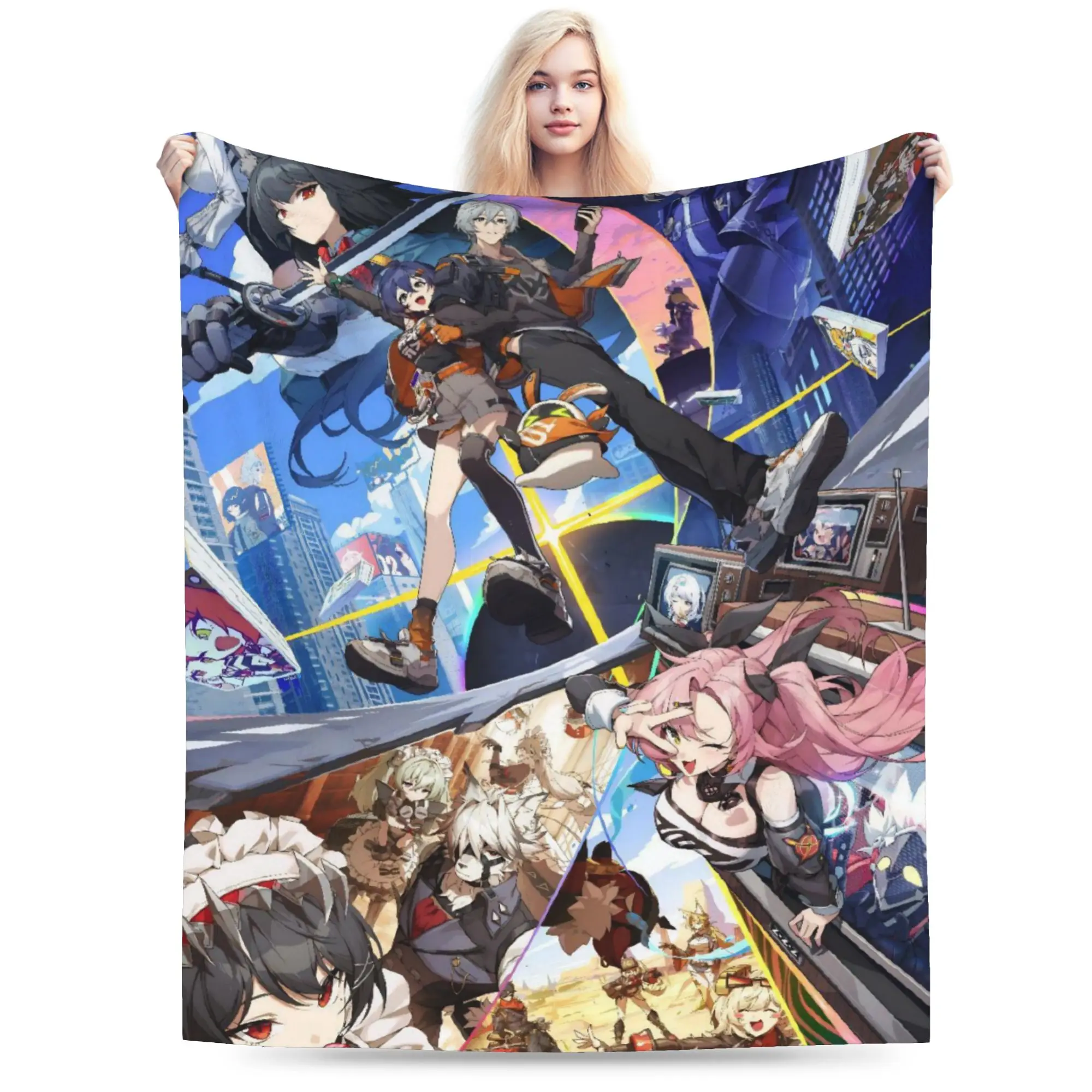 Zenless Zone Zero Blanket Multiple Sizes Soft Fuzzy Plush  Throw Blankets for Sofa Couch and Bed
