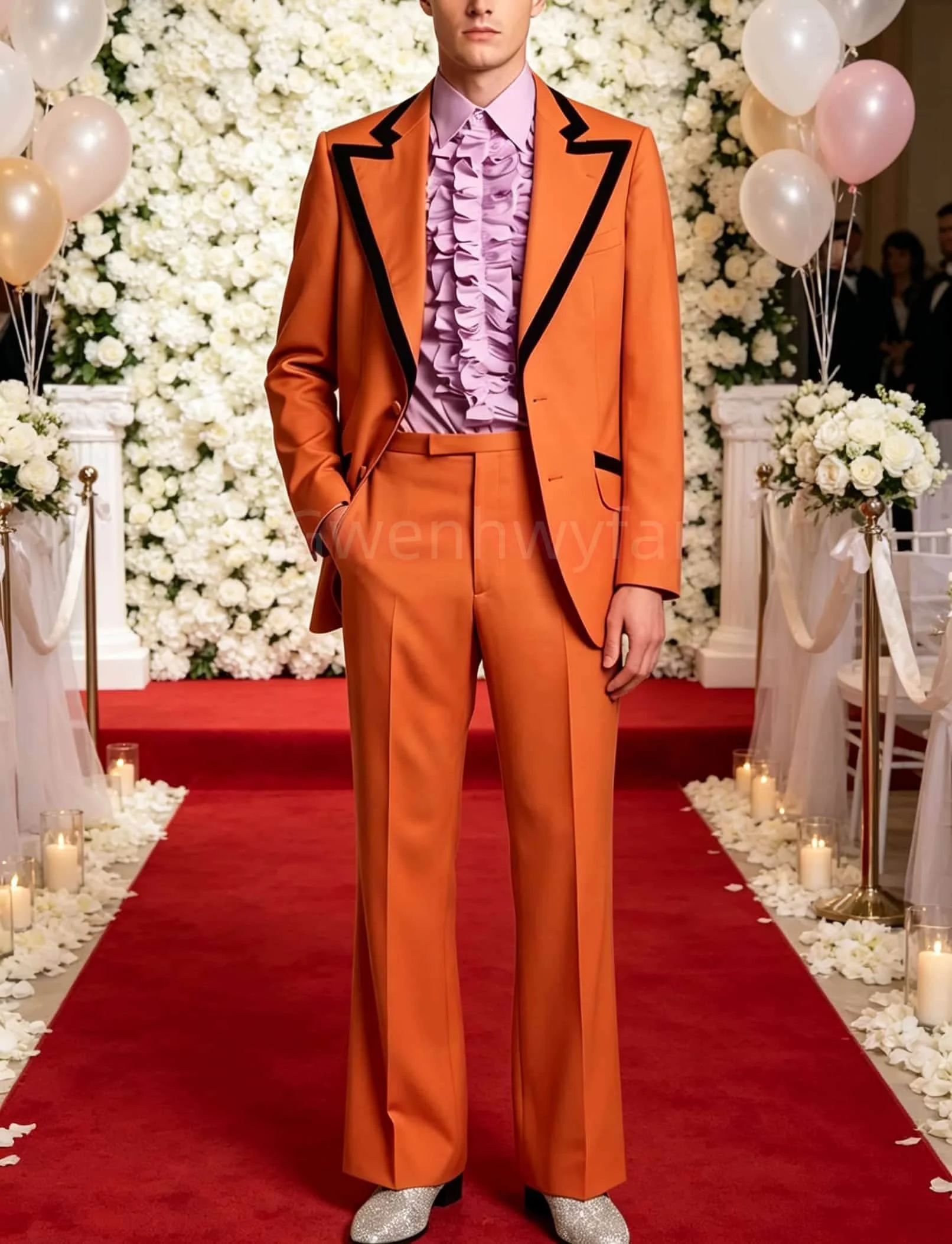 

Gwenhwyar High-Quality Blazer and Pants, Suitable for All Seasons, Business, Party, Office Wear Men's 2Piece Suit Set, Casual