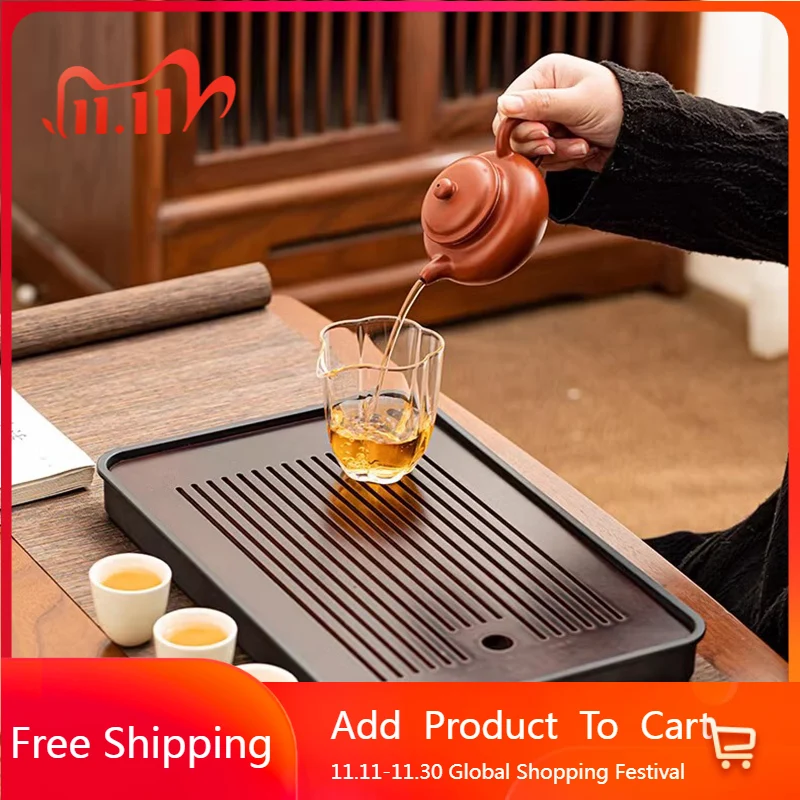 

Дренажный прямоугольный поднос для чая, деревянная сервировочная посуда, аксессуары, поднос для чая, столик, кофе из орехового дерева, бандая Мадера, товары для дома