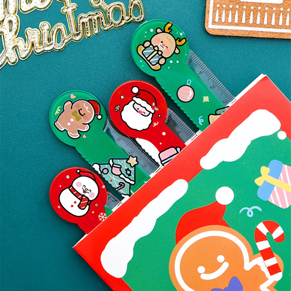 Christmas Alien Ruler Children's Cute Cartoon Wave Ruler Student Stationery Reward Small Gift Xmas Party Back To School Gift