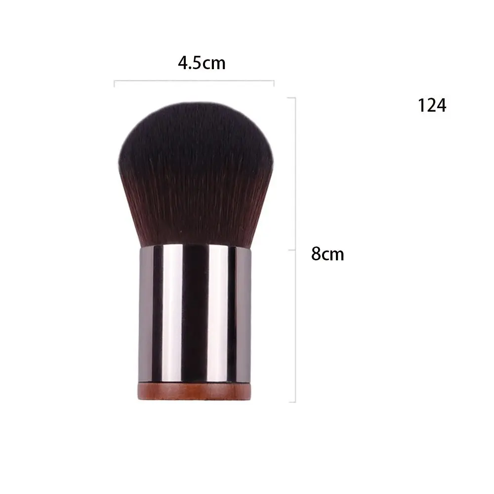 Durable Round Head Buffing Foundation Brush with Free Bag Aluminum Mouth Tube Makeup Brus Wood Handle Eyeliner Brush for Girls