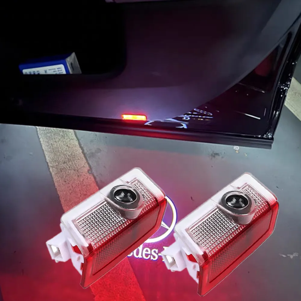 For Mercedes Benz W176 W205 W212 W213 W166 W177 W246 X253 E300 C300 GLA GLC LED Car Door Ghost Shadow Welcome Light Accessories