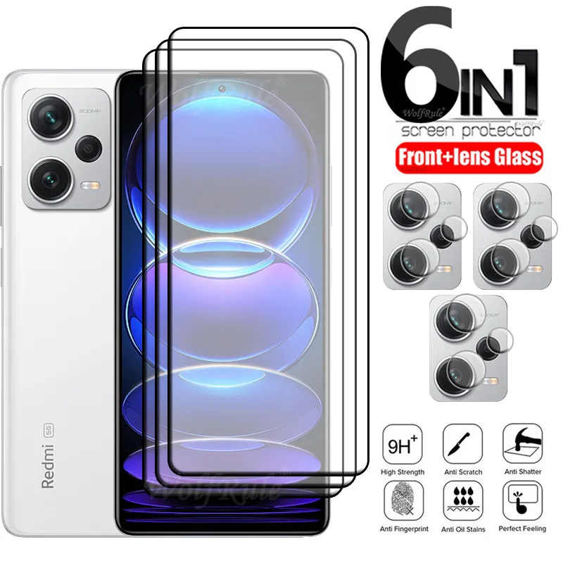 6-in-1 For Redmi Note 12 Pro Plus Glass Redmi Note 12 Pro Plus Full 9H Screen Protector Xiaomi Redmi Note 12 Pro Plus Lens Glass