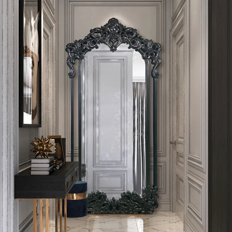 

Design Bedroom Mirrors Full Body Nordic Wooden Tall Luxury Vintage Floor Mirrors Designer Modern Miroir Sur Pied Furniture Home