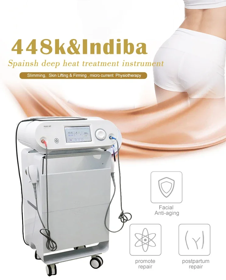 Indiba 448Khz RF Body Care System Indiba RF Body Slimming Machine Deep Fat Reduction Cavitation Body Care System