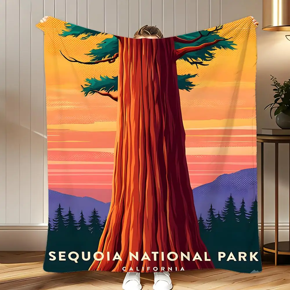 

Декоративное пятно Sequoia National Park, мягкое коралловое флисовое одеяло 310 г/м2, пушистое теплое одеяло для дивана-кровати, дивана, декор для спальни