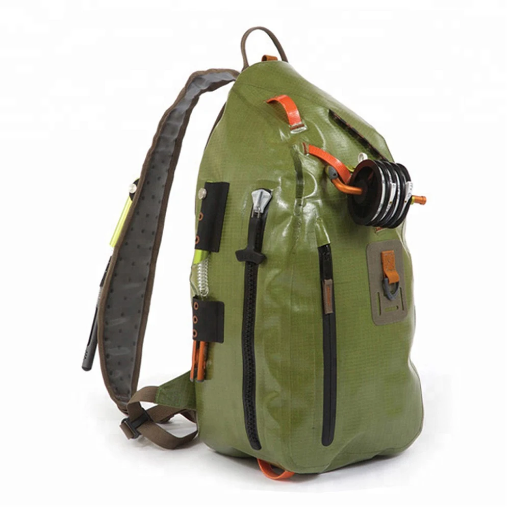 

TPU sling waterproof tackle fly fishing bag for rod storage