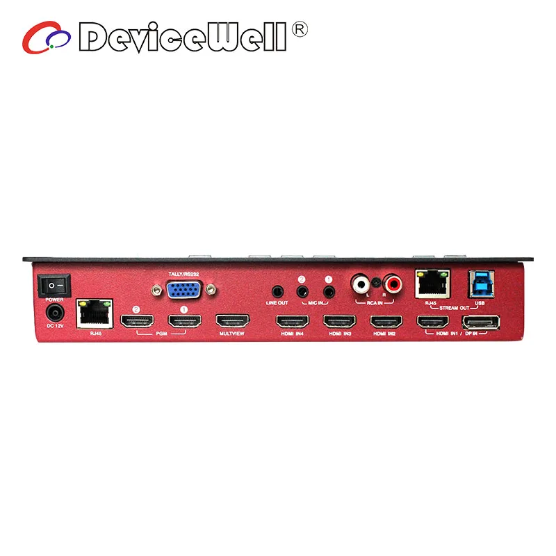 DeviceWell HDS7105 Super Mini Switcher 4 HD-MI + 1 DP inputs 5 channel 1080P OBS Stream HD SDI Video Switcher VS ATEM Mini Pro