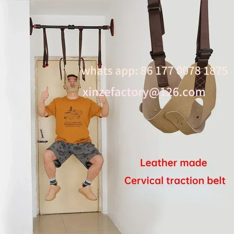 Customizable Leather Suspension Neck Strengthening Stretch Frame Home Outdoor Correction Neck Joint Adjustable Sling Cervical