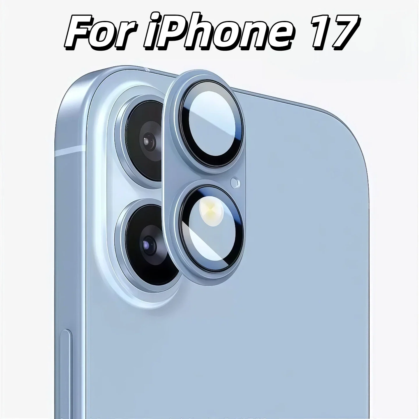 Compatible with iPhone 17 Aluminum Alloy Camera Lens Cover for iPhone17 Integrated Armor Film for Rear Camera, Scratch-Resistan