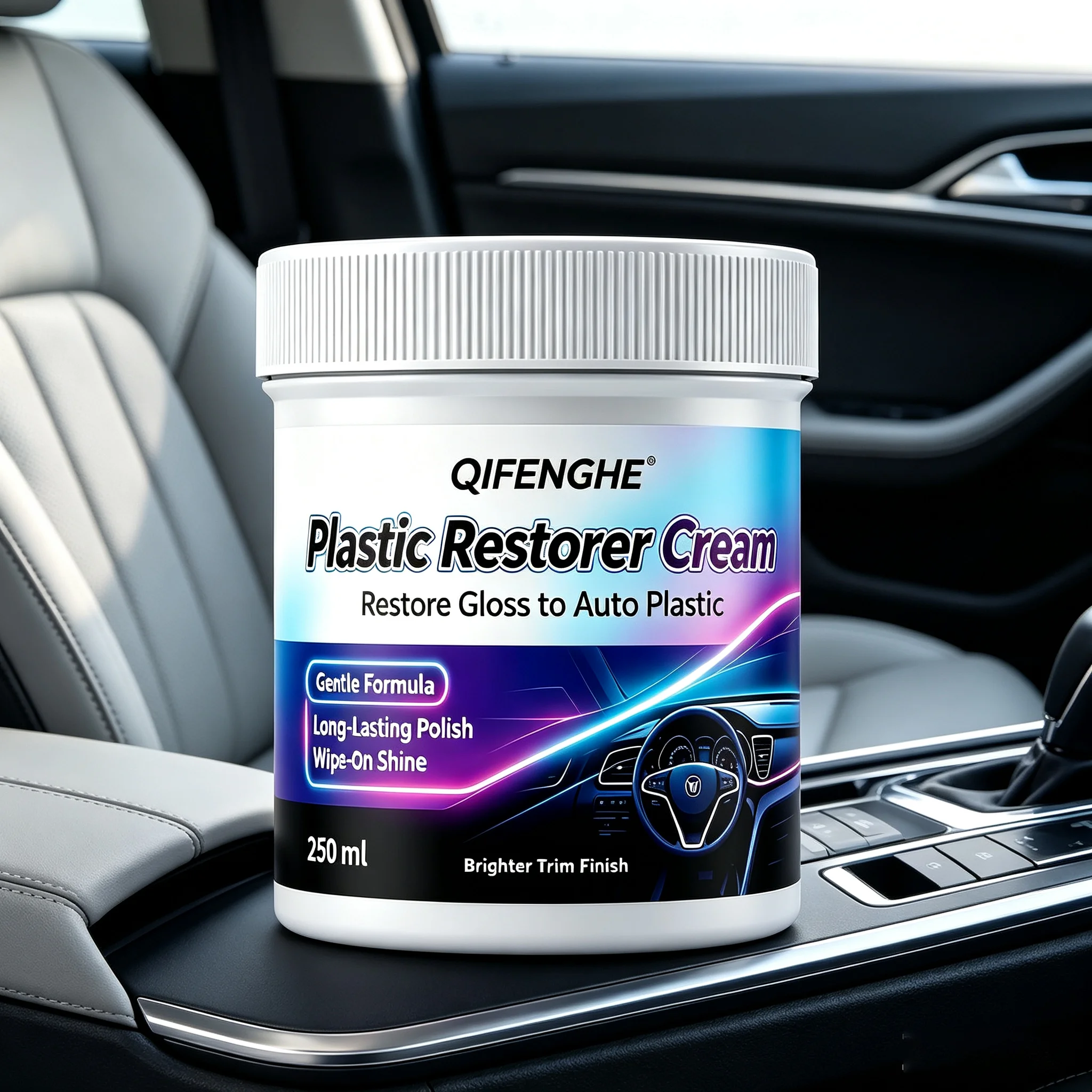 Car Plastic Restorer Paste 300g, Long-Lasting Polish, Non-Greasy Non-Sticky, Restore Shine on Interior Trim